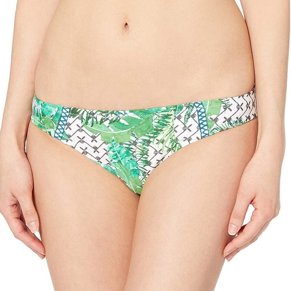 NWT Nanette Lepore Women's Green Palms Charmer Bikini Bottom 10